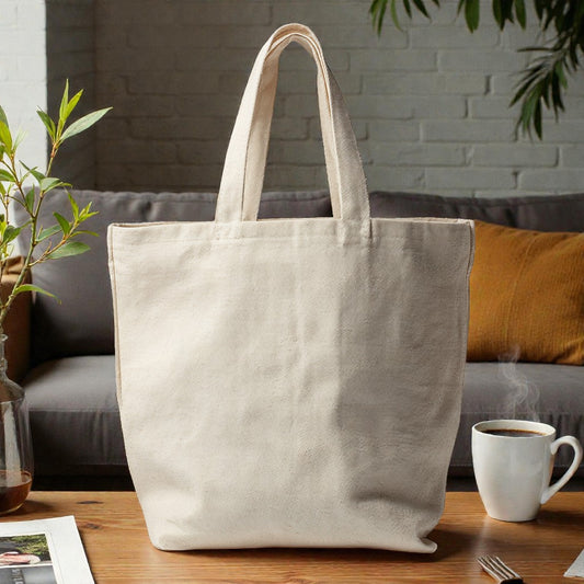 Classic Heavy-Duty Cotton Canvas Tote - Beige
