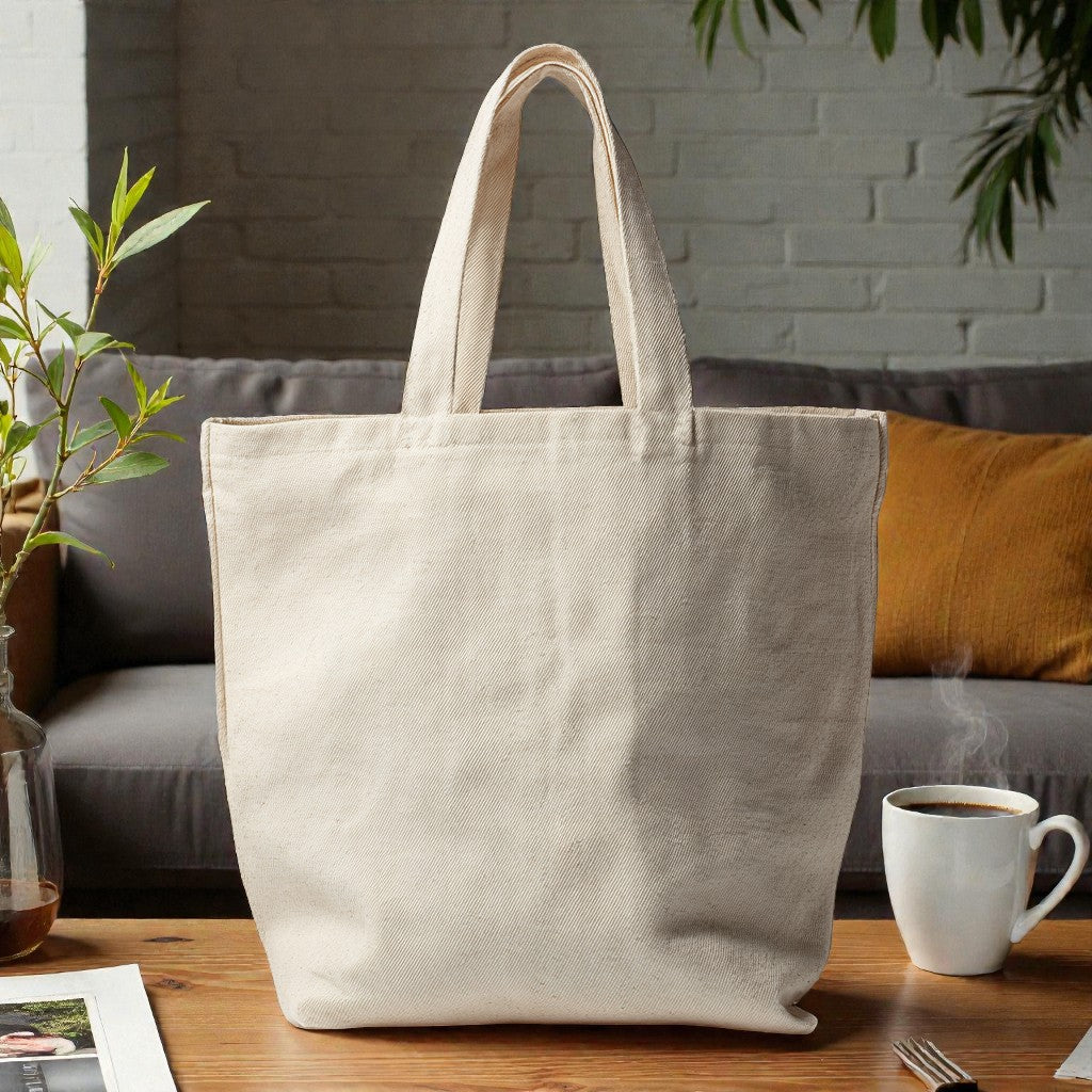 Classic Heavy-Duty Cotton Canvas Tote - Beige