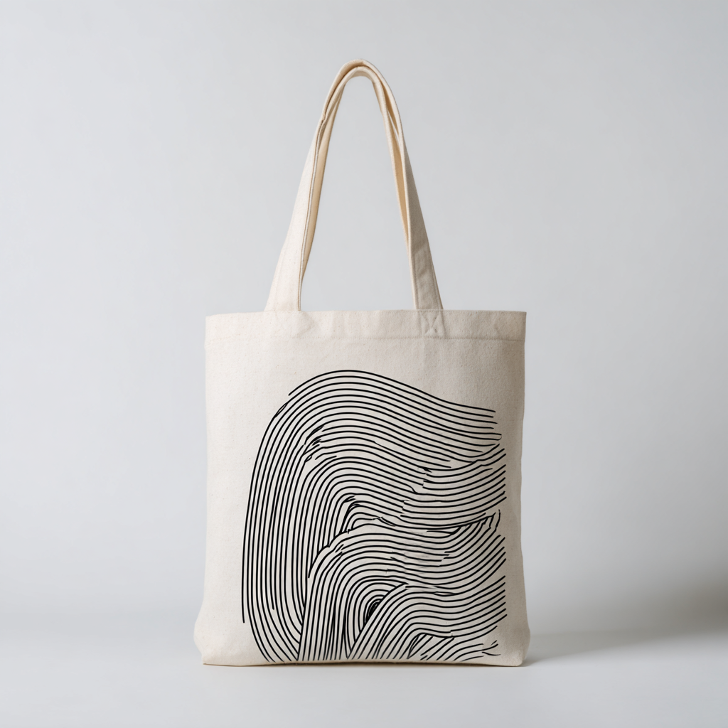 Abstract Line Art Canvas Tote Bag