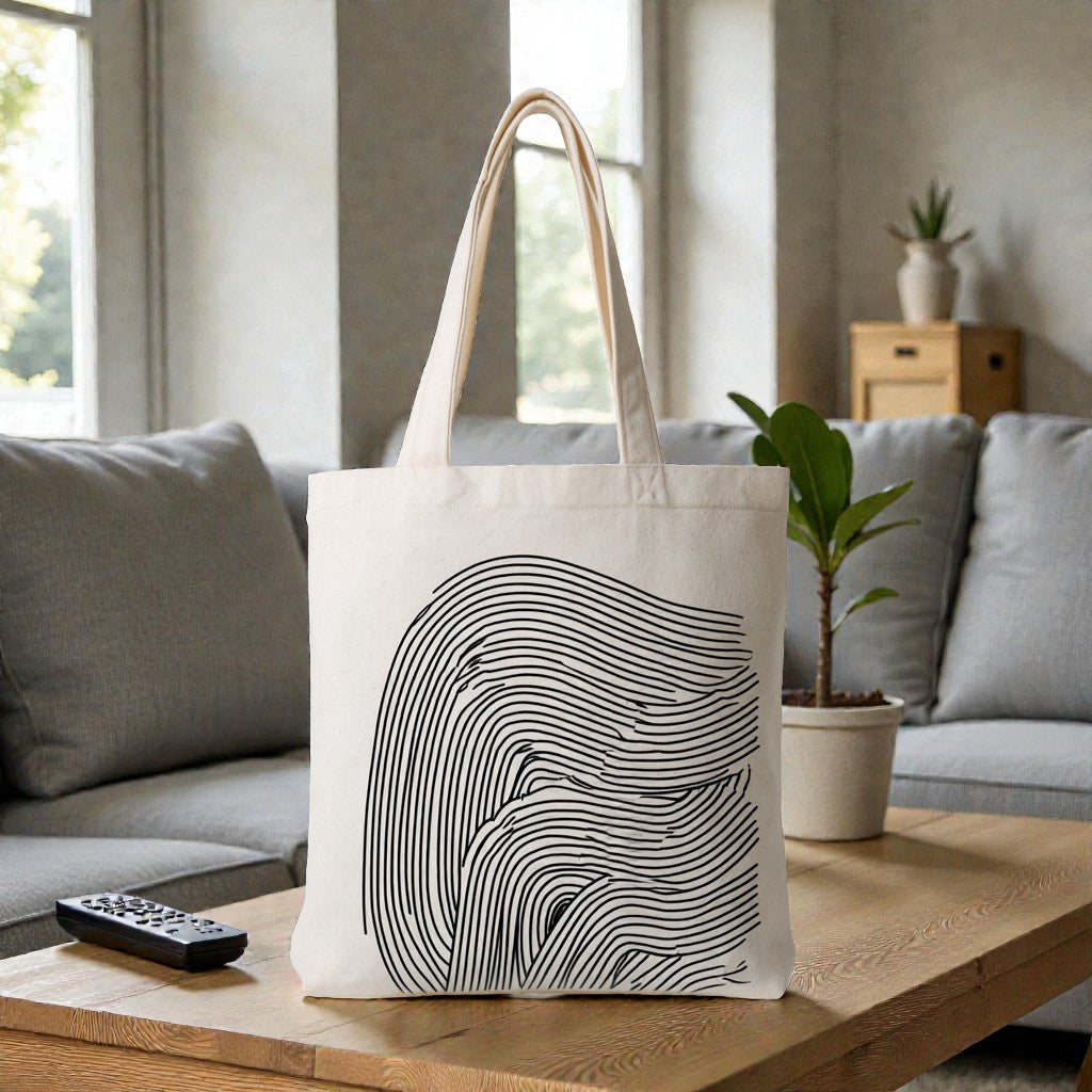 Abstract Line Art Canvas Tote Bag