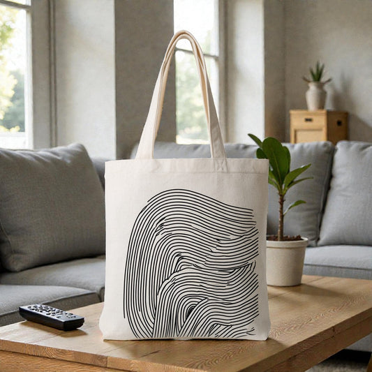 Abstract Line Art Canvas Tote Bag